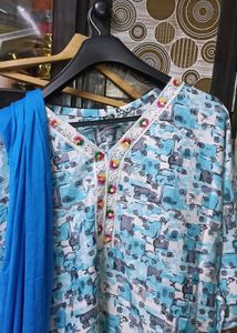 3 New Long Gowns Wirh Dupattas And A Palazzo