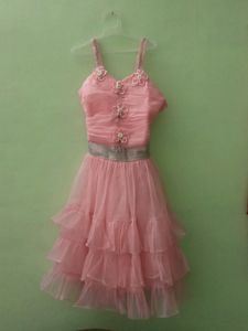 Frill Frock In Baby Pink Colour