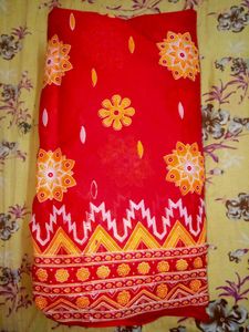 Women's red cotton brand new saree