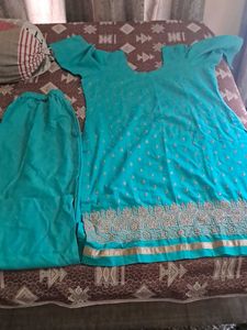 Straight Kurta Suit With Plazzo