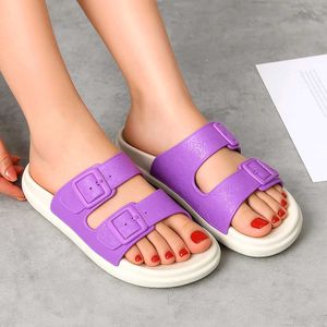 Women’s Stylish Double-Strap Buckle Slide-Sandal