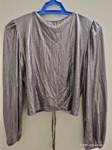 Sparkly Silver Crop Top - XS