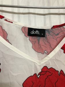Dotti Red Flower Printed Top