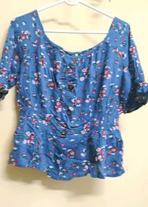 Floral Blue Top