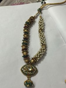 Antique brass Necklace With stunning Earring