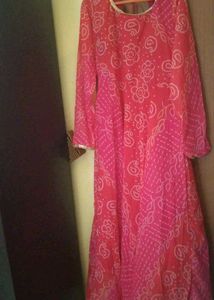 Pink Bandhani Kurta