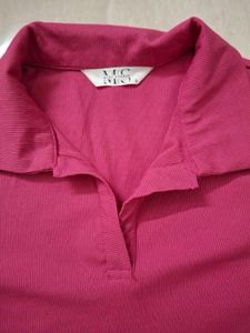 [SIZE~S]Pink polo T-shirt🌷