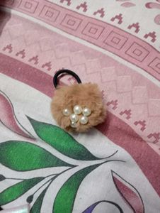 Yellow Furry Hair Clip