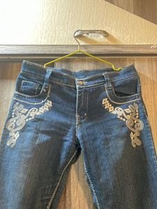 Embroidered Y2k Denim Jeans