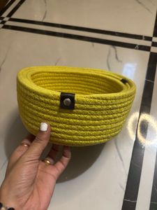 Yellow Woven Storage Basket