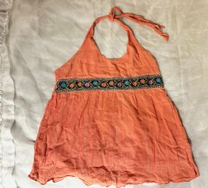 Boho Embroidered Halter Top