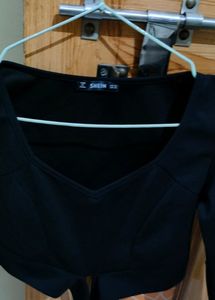 Shein Black Criss Cross Crop Top