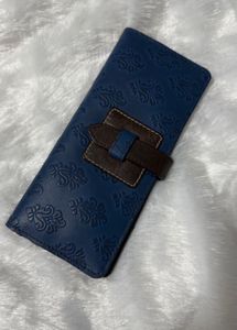 Royal Blue Embossed Leather Wallet by Holii