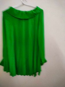 Green Ruffle Neck Top
