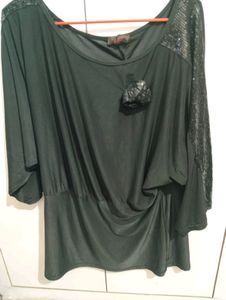 Black Top With Sequence Work On Arm