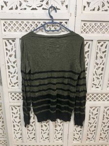 🎀Mossimo Olive Striped Top E