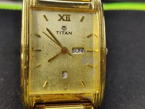 Titan Watch For Men 1072 YAB Gold Colour