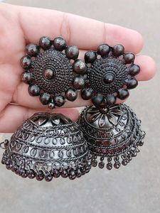 Black Jhumka Earrings