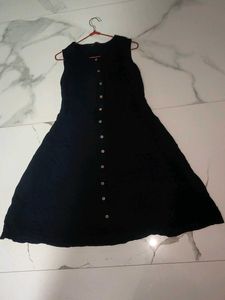 Navy blue sleeveless frok kurti
