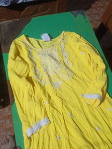 Yellow Embroidered Kurta