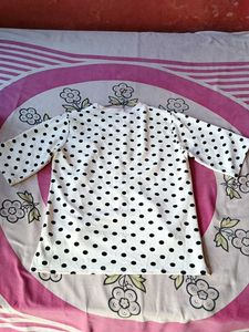 White And Black Polka Dot T Shirt