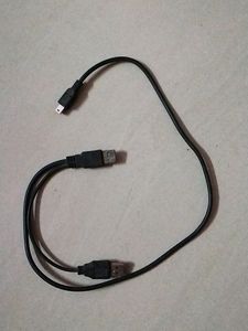 USB 2.0 DUAL Power Y Shape 2 x Type A TO Mini B Ca