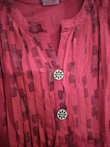 Red Maternity Kurta Dress