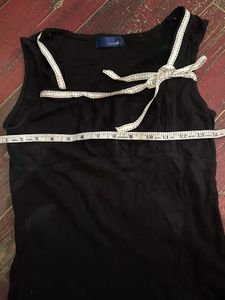 Brown Tank Top with Ribbon Detail