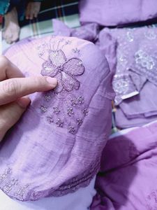 Embroidered jarkan daimond Dress Material