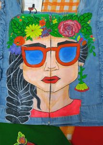 Hand Painted 🎨 Crop Denim Top