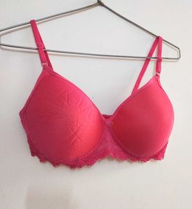 Padded Pink Lace Bra