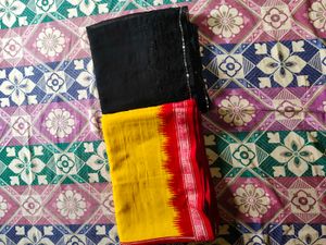 Elegant Black & Yellow Sari