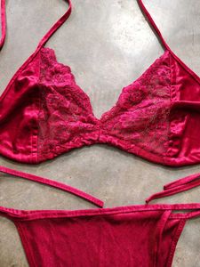 Red Velvet Lingerie Set