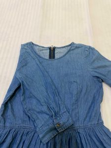 Denim Look Peplum Top