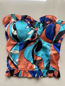 Shein Retro Print Corset Top