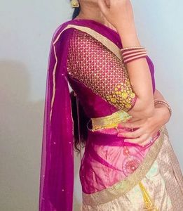 Lehenga With Stitched Blouse N Hip Belt