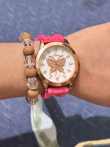 🦋 Stylish Pink Butterfly Watch – V3 Collection