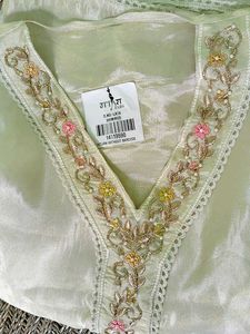 Elegant Floral Embroidered suit Set Silk Simmer