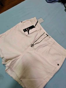 White High Waisted Shorts