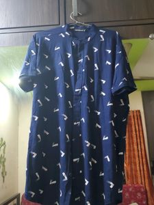 Men Smart Dark Blue Shirt