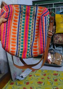 Colorful Thread work crossbody Bag