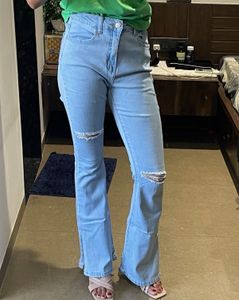 Ripped Flare Jeans