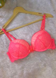 Hunkemoller Brand Fluorescent Pink Beautiful Bra