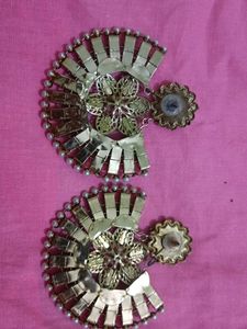 Vintage Style Statement Golden Earrings