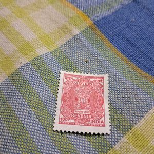 100 Paisa UNC Revenue Stamp