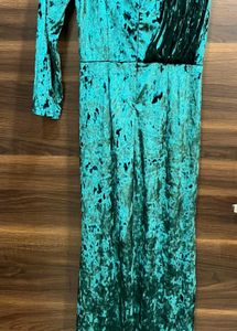 Emerald Green Velvet Maxi Dress