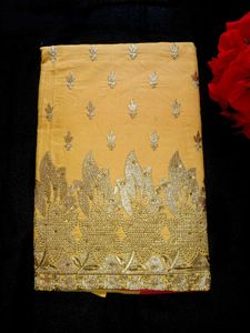 Yellow & Pink Embroidered Unstitched Dress