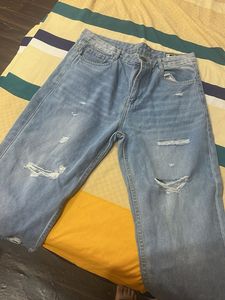 Ripped Wide Leg Jeans