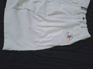 Yk2 white denim Short Skirt