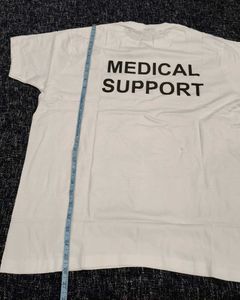 Oversized White &#34;Medical Support&#34; T-Shirt for Comf